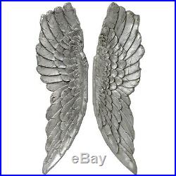 104cm Antique Silver or Gold Large Wall Mounted Pair of Angel Wings