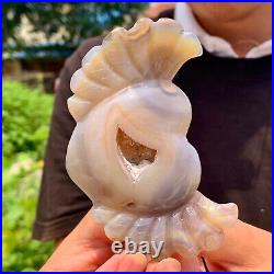105G Natural and beautiful agate earth heart-shaped angel wings Druze large gem