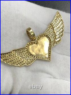 10k Gold 216 Diamonds Guardian Angel Wings Pendant Large TraxNYC Designed NR