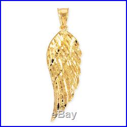 10k Yellow Gold ANGEL WING Pendant Necklace Size (L) Large