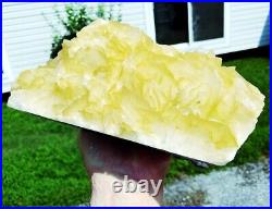 11.0 10 Lbs. 6 oz. Rare Yellow Angel Wing-type CALCITE on Black Sphalerite