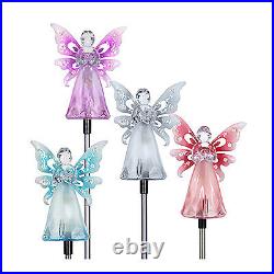 12 Pack Solar Garden Stake Light, Angel With LED Wings, Acrylic & Metal