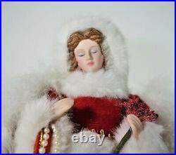 15.5 Angel Tree Topper Feather Wings Lg Angelic Christmas Centerpiece Holiday