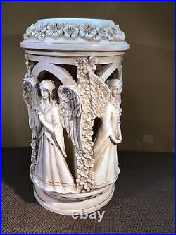 15 Tall Resin gazebo adorned with 4 winged Angels solar powered
