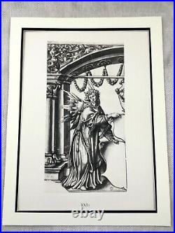 1911 Antique Print Holbein Stained Glass Window Painting Winged Angel Angels
