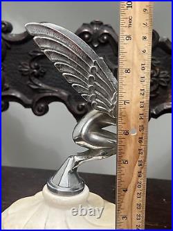 1930's Large Winged Women Angel Hood Ornament Mascot Egyptian Ailes