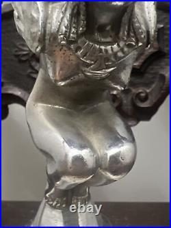 1930's Large Winged Women Angel Hood Ornament Mascot Egyptian Ailes