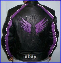 1952 Ladies Black or Purple Wing Design Motorcycle Jacket