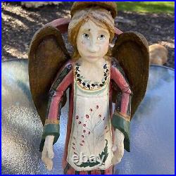 1989 House of Hatten Large Christmas Angel Figurine Denise Calla Crack Back Wing