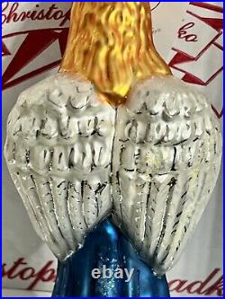 1995 Radko GRAND HEAVENLY TRIUMPH Ornament 98-122-GM Angel Wings 8 Blue Horn