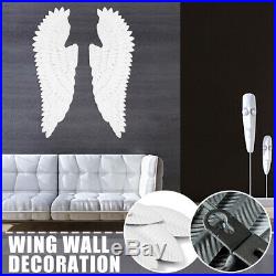 1 Pair Retro Angel Wings White Wall Hanging Livingroom Bedroom Decor Iron 43/52