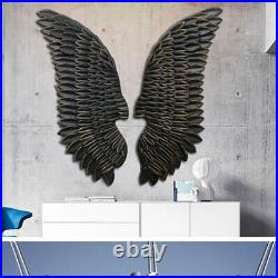 1 Pairs Large Angel Wings Iron Art Wall Ornament Pub Bar Wall Mounted Home