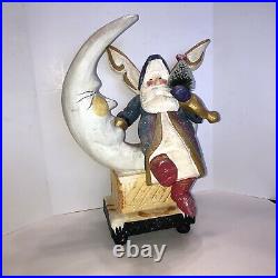 2000 House Of Hatten Denise Calla Santa Angel With Wings Sitting On The Moon