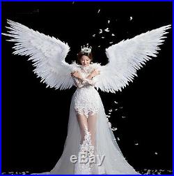 2019 New Feather Wings White Angel Halloween Wings Model Large Cosplay Party