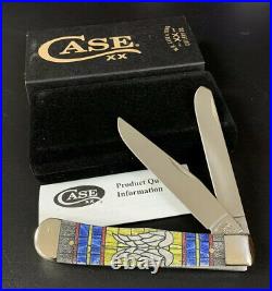 2021 Case XX 6254 Angel Wing Stained Glass Large Trapper Pocket Knife New