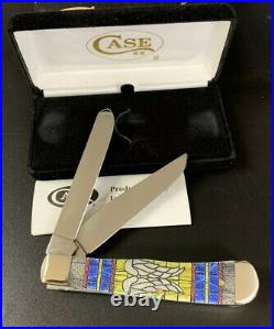 2021 Case XX 6254 Angel Wing Stained Glass Large Trapper Pocket Knife New
