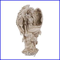 20in H Sitting Angel WithWings Out Art Sculpture Garden Decor Resin Statue Figure