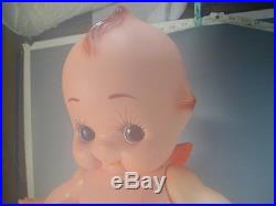 21.6 Kewpie Mayonnaise Doll #796 Large Vtg Rubber Baby Angel Orange Wings Japan