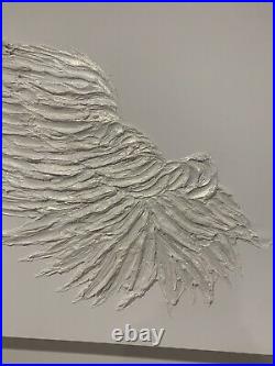 24 X 48 3-D texture angel wings Made With Compound And Acrylic Paint