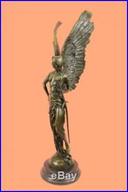 25 Inches Large Winged Victory Angel Leader Warrior Pure Bronze Copper Art Decor