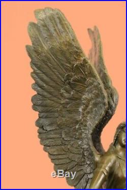 25 Inches Large Winged Victory Angel Leader Warrior Pure Bronze Copper Art Decor