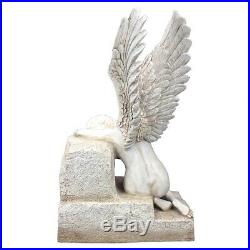 27 Religious Anguished Iconic Angel Winged Soul Large Sculptural Statue Decor