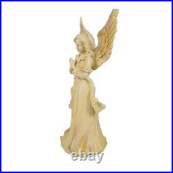 27in H Standing Angel WithWings Up Art Sculpture Garden Decor Resin Statue Figure