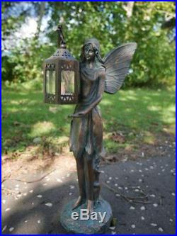 2Large Light Up LED Lantern Winged Angel Garden Ornament Statue Outdoor Indoor