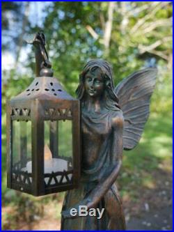 2Large Light Up LED Lantern Winged Angel Garden Ornament Statue Outdoor Indoor