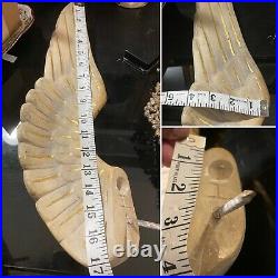 2 Large Antique Angel Wings For A Statue From Church Convent Heavy Plaster