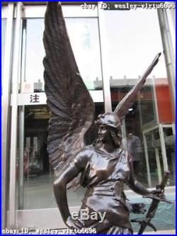 37 Large Winged Victory Angel Leader Warrior Pure Bronze Copper Art Sculpture