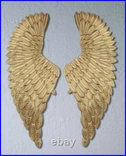 40'' Angel Wings Wall Art Gold Metal Large Vintage Garden Home Hanging Decor