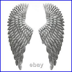 40'' Large Angel Wings Wall Mounted Hanging Antique Silver Iron Art Home