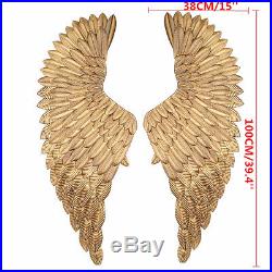 40'' Large Antique Angel Wings Gold Iron Wall Mounted Hanging Art Home Decor
