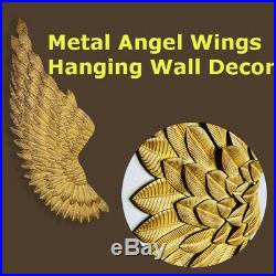 40'' Pair Large Angel Wings Jesus Gold Metal Chic Wall Hanging Art Home Decor