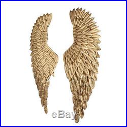 40'' Pair Large Angel Wings Jesus Gold Metal Chic Wall Hanging Art Home Decor