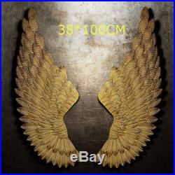 40'' Pair Large Metal Angel Wings Jesus Gold Chic Wall Hanging Art Home Decor