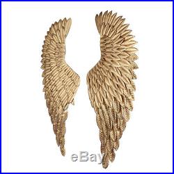 40'' Pair Large Metal Angel Wings Jesus Gold Chic Wall Hanging Art Home Decor
