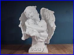 41cm 16'' Angel Mother Baby Wings Woman Bust Statue Sculpture Home Office Decor