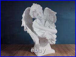 41cm 16'' Angel Mother Baby Wings Woman Bust Statue Sculpture Home Office Decor