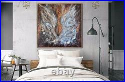 46x46 Large Original Abstract Wings Paintings On Canvas ANGEL WINGS