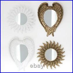 55cm White Glitter Angel Wing Mirror