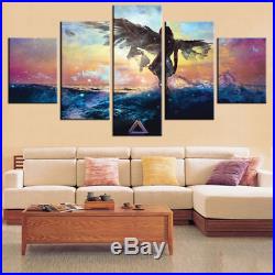 5 Pieces Anime Abstract Angel Wing Poster Canvas Painting Wall Art Home Decor