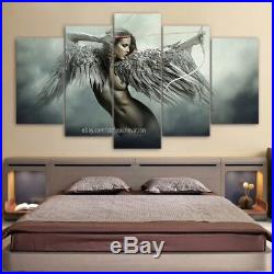 5 Pieces Home Decor Canvas Print Painting Wall Art Fantasy Angel Warrior Wing