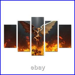 5 Pieces Modern Wall Art Canvas Print Fantasy Angel with Wings Painting Decor