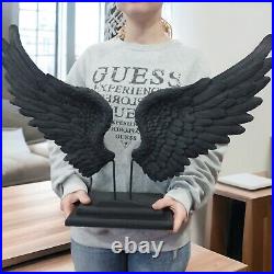 64 Cm 25 Black Angel Wings Statue Sculpture Desk Decor Figures Home Accessories