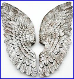 70cm Large Antique Silver Angel Wings Decorative Wall Mounted Hanging Art Gift