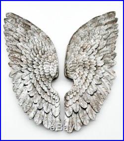 70cm Large Antique Silver Angel Wings Decorative Wall Mounted Hanging Art Gift