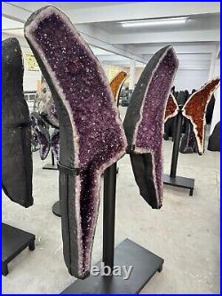 71 Amethyst BUTTERFLY/ ANGEL WINGS Large Geode Crystal Pair