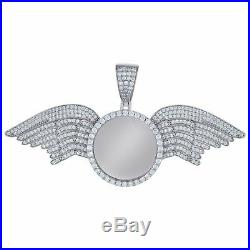925 Silver Angel Wings Picture Frame Memory Pendant